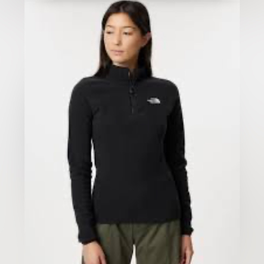 The North Face Women's Black polartec Quarter-Zip fleece